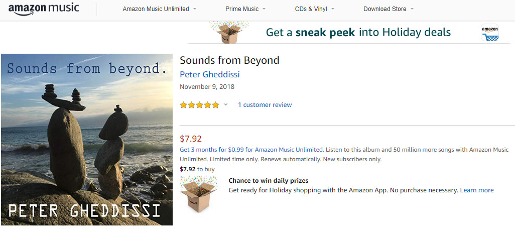 peter gheddissi music available on amazon